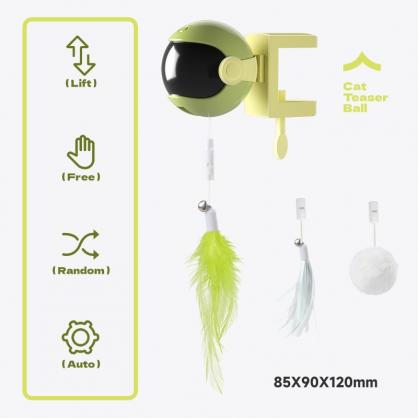 Interactive Cat Toys for Indoor Cats, Automatic Cat Toy Retractable Feather Toys, Hanging Interactive Cat Toys Funny Cat Ball Pet Toy Cat Teaser Ball Plush Toy Cat Ball