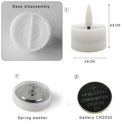 Φ3.6cm * H4.6cm LED Tea Light Candles Button Battery Operated(12PCS Pack) -Powered By CR2032 Battery (Battry is Included) - Lasting up to 90 hours