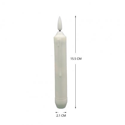 Φ2.1cm * H15.5cm Battery Operated LED Taper Candles Lights (12PCS Pack), 2 x AA Batteries Operated (Not Included), Flameless Flickering Flame