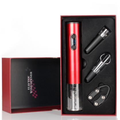 Electric Wine Opener Rechargeable, USB Wine Bottle Opener 4-in-1 Gift Set , Cordless Automatic Corkscrew Includes Foil Cutter, Vacuum Stoppers, Wine Aerator Pourer For Wine Lovers