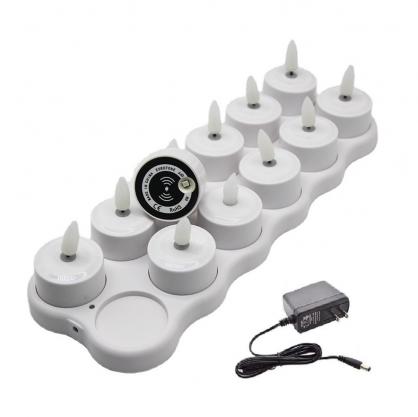 Inductive Rechargeable LED Tea Lights with Remote Control Function (12PCS Set), 50+ Hours Long Lasting, Flameless Rechargeable Candle Lights, Flickering Like a Real Candles