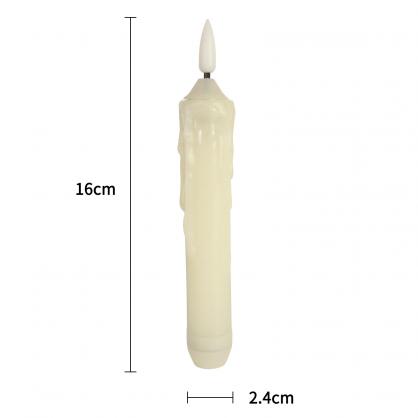 Φ2.0cm * H15.8cm LED Taper Candles Lights (Optional 6PCS/12PCS Pack), 2 x AA Batteries Operated (Not Included), Flameless Candlesticks with Flickering Flame, Lighting up to 150 hours, No fire risk and messy dripping wax or stained tablecloths, Safe for Kids & Pets, Idea Decoration for home parties, Halloween, Christmas, Wedding etc.