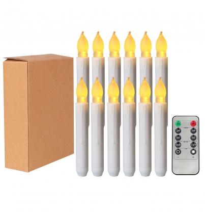 Φ2.1cm x H16.5cm LED Taper Candles Lights With Remote Control & Timer Function (12PCS Pack) , 2 x AA Batteries Operated (Not Included)