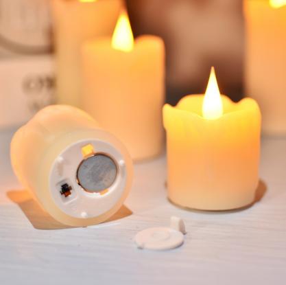 Φ5.0cm Battery Operated Electronic LED WAX Tealight Candle Set (6 Pack)