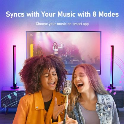 RGBIC LED Light Bars, 15 Inches TV Backlight with Double Light Beads, Smart Light Bars with Multiple Placement Options Suitable for 45-70 inch TVs (Optional