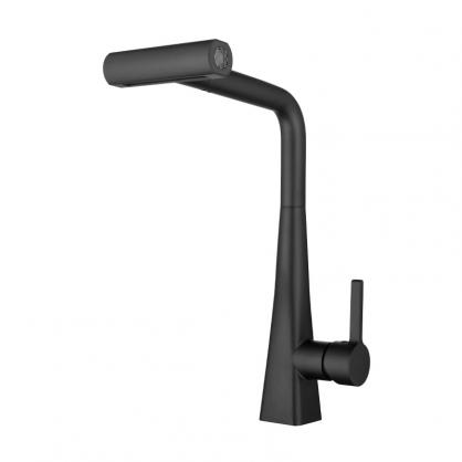 H43cm Kitchen Sink Faucets with Pull Down Sprayer (SUS304 Stainless Steel,3 Water Outlet Modes), Single Handle High Arc Pull Down Kitchen Faucet