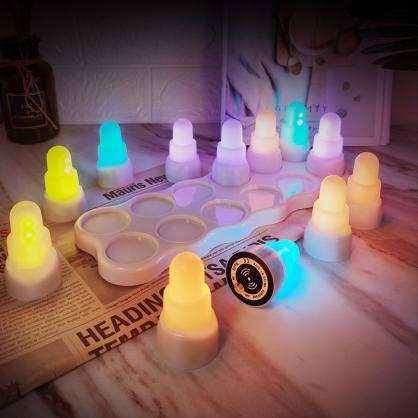 Inductive Rechargeable LED Flameless Tea Light Candles with Remote Control Function (12pcs Set) - Yellow or RGB Color Changing Lights For Optionals