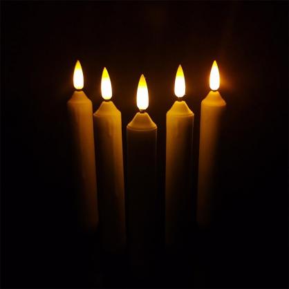 Φ2.1cm * H15.5cm Battery Operated LED Taper Candles Lights (12PCS Pack), 2 x AA Batteries Operated (Not Included), Flameless Flickering Flame