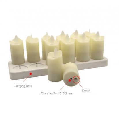 LED Rechargeable Candles Set with remote control function (12PCS Set), 12+ Hours Lasting, Flickering like a real candles, flameless led tea lights