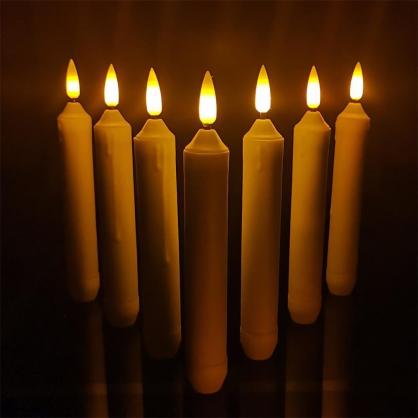 Φ2.1cm * H15.5cm Battery Operated LED Taper Candles Lights (12PCS Pack), 2 x AA Batteries Operated (Not Included), Flameless Flickering Flame