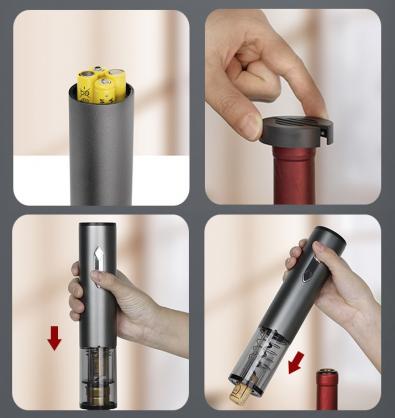4-in-1 Battery Operated Electric Wine Opener Set (plastic housing), Automatic electric Wine Bottle Openers