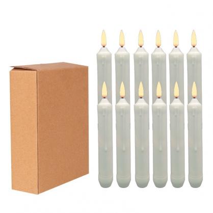 Φ2.1cm * H15.5cm Battery Operated LED Taper Candles Lights (12PCS Pack), 2 x AA Batteries Operated (Not Included), Flameless Flickering Flame