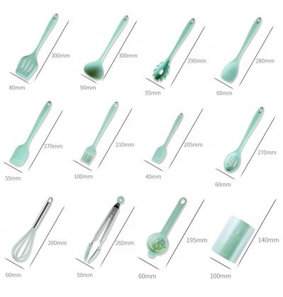 Kitchen Utensils Set-12 Pieces Silicone Cooking Utensils Set (Dishwasher Safe) 392°F Heat Resistant Spatula Set,Kitchen Utensil Set for Nonstick Cookware,Best Kitchen Tools with Holder(BPA Free)