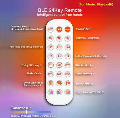 LED Smart Outdoor String Lights with 24-key remote controller, 26.25FT/8 Meters with 20 Dimmable RGBIC LED Bulbs, 5V/10W USB Powered,Indoor/Outside String Lights, IP65 Waterproof, Decor Patio Garden Camping