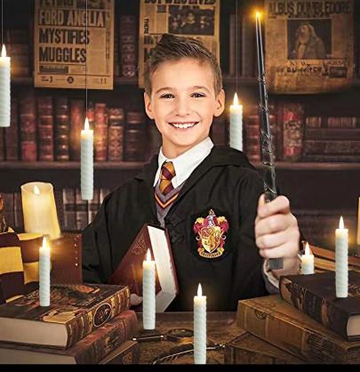 Φ2.2cm * H14.7cm Floating Candles, Threaded LED Taper Candles with Magic Wand Remote Control (12PCS Pack), Operated By 2 x AA Batteries (Battery is Included) - Lighting up to 150 hours