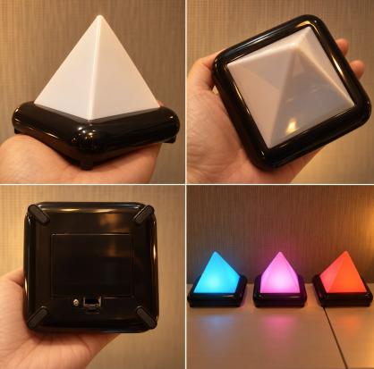 LED Pyramid Mood Light - Battery Operated/Powered (Not Included In Package) - 9 Lighting Models of Glow Morphing/Color Changing or Solid Colors