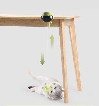 Interactive Cat Toys for Indoor Cats, Automatic Cat Toy Retractable Feather Toys, Hanging Interactive Cat Toys Funny Cat Ball Pet Toy Cat Teaser Ball Plush Toy Cat Ball