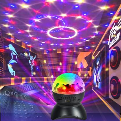 LED Party Lights with Bluetooth Speaker RGB Stage Lights, Disco Ball Light, USB Cable Charge, Portable Crystal DJ Strobe Light for Xmas KTV Club Pub Show Home Theater