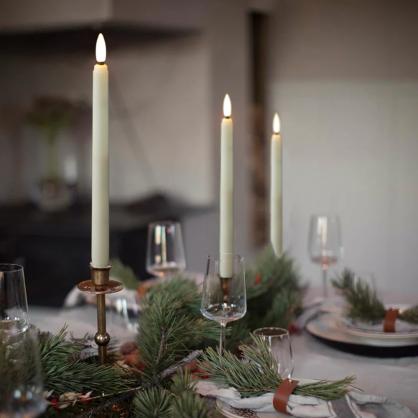 Φ2.0cm * H27.5cm LED Taper Candles Lights With Remote Control & Timer Function (10PCS Pack), Operated by 3 x AA Batteries (Not Included), Lighting up to 150 hours, Flameless Candlesticks with Flickeri