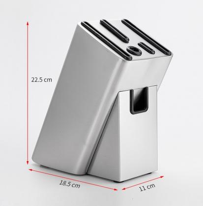 Stainless Steel Knife Holder, Modern Design Knife Block, Universal Knife Storage Organizer, Strong and Durable Knife Holder Counter-top Storage with Scissors-Slot (Knives Not Included)