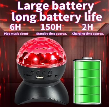 LED Party Lights with Bluetooth Speaker RGB Stage Lights, Disco Ball Light, USB Cable Charge, Portable Crystal DJ Strobe Light for Xmas KTV Club Pub Show Home Theater