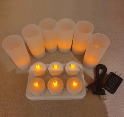 Rechargeable LED Candle TeaLight (6PCS SET) - Flameless LED Candle Lights - Flickering Amber,Battery Operated/Powered Candles,No Wax No Mess, No Fire Risk, Windproof, Portable