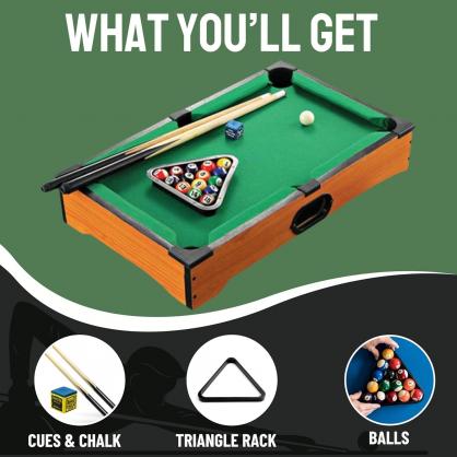 Mini Pool Table - Small Tabletop Pool Table for Adults and Kids - Fun Portable Mini Billiards Game (4 sizes for options)