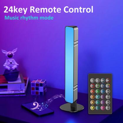 RGB Bedroom Atmosphere Light with 24key Remote Controller - Gaming Computer Pickup Atmosphere Light, Desktop Pickup Light, Music Atmosphere Light - 1 or 2 PCS Pack Optional