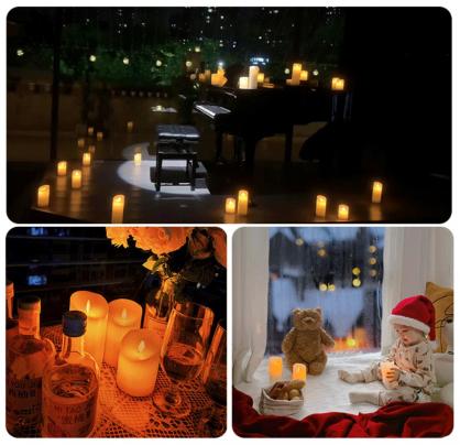Φ7.5cm LED Flameless Wax Candles (3PCS SET) - Battery Operated Electric LED Pillar Candles with Remote Control Cycling 24 Hours Timer - Real Wax, 3D Wick, Realistic Flickering, Vivid Christmas/Festival/Party Decorative Candle Sets