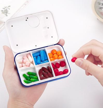 Electronic Pill Box (6 grids) with timer - Digital Tablet Organizer with Alarm Setting, Smart Pill Taking Reminder