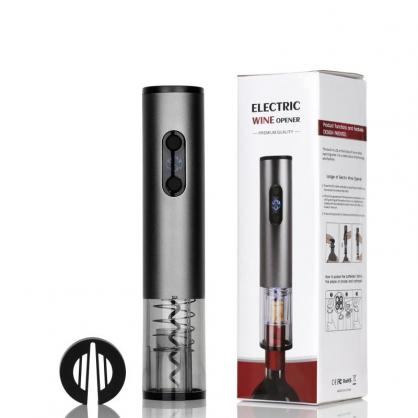 2-in-1 Battery Operated Electric Wine Opener Set - Practical and Easy to Use Corkscrew Wine Opener - Durable Aluminum Alloy Electric Wine Bottle Opener with Built-In LED Lights