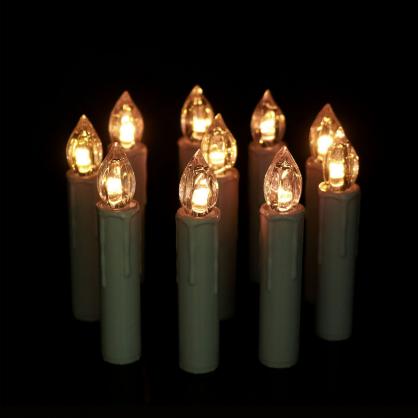 LED Flameless Taper Candles with Remote Control and Removable Clips,Flickering 4 Inches Birthday Candles,Set of 10 Warm White Candle for Christmas, Chandelier, Mini Wedding Taper Candles