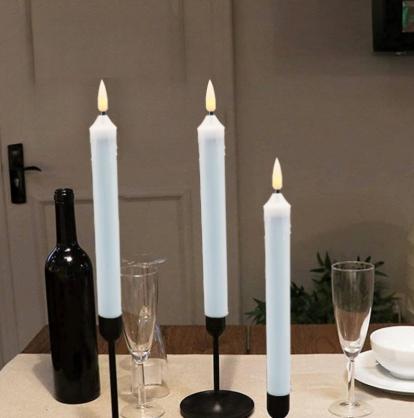 Φ2.1cm x H21cm LED Taper Candles Lights (12PCS Pack), 3 x AA Batteries Operated (Not Included), Lighting up to 150 hours, Flameless Candlesticks with Flickering Flame, No fire risk and messy dripping