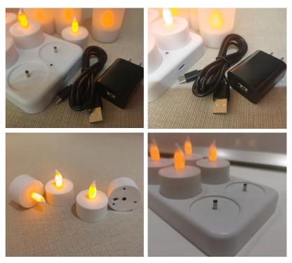 Rechargeable LED Candle TeaLight (Set of 12) - Flameless LED Candle Lights - Flickering Amber,Battery Operated/Powered Candles,No Wax No Mess, No Fire Risk, Windproof, Portable