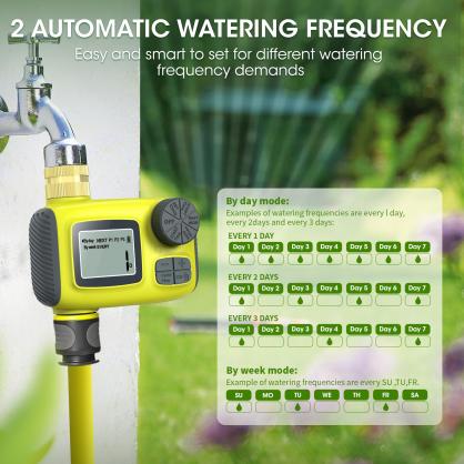 Sprinkler timer, garden hose water timer with brass rotation, 3 planned watering hose timers, automatic irrigation timer with child lock, cycle plan, rainfall delay, outdoor hose timer