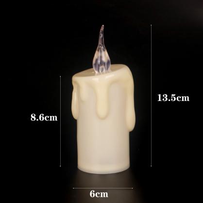 Φ6.0cm LED Candles Lights (6PCS Pack) - Battery Operated by 2 x AA alkaline batteries (Not Included), Flameless led candles with Flickering Flame (Lighting Up To 150 hours)