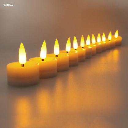 Φ3.6cm * H4.6cm LED Tea Light Candles Button Battery Operated(12PCS Pack) -Powered By CR2032 Battery (Battry is Included) - Lasting up to 90 hours