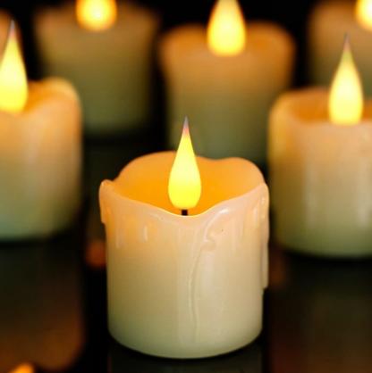 Φ5.0cm Battery Operated Electronic LED WAX Tealight Candle Set (6 Pack)