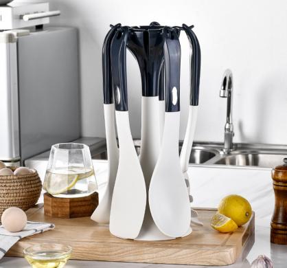 6PCS Set Non-stick Silicone Cooking Kitchen Utensils Spatula Set with Hanging Holder, Space Saving Cooking Tools for Non-Stick Cookware Heat Resistant Dishwasher Safe
